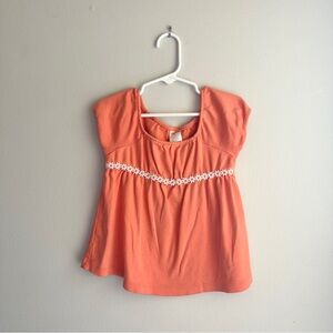Vintage Gymboree Orange Top with floral Detail